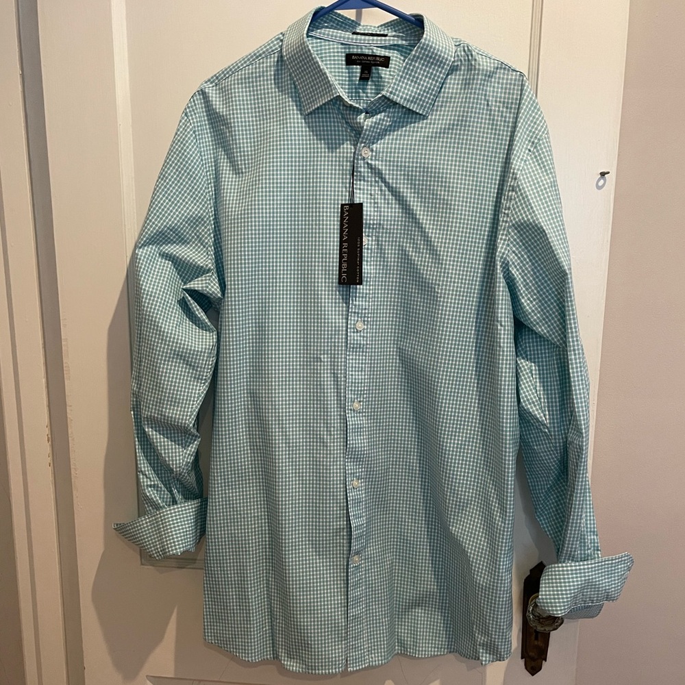 Men’s Banana Republic Grant Fit Button Down Woven Size XL NWT